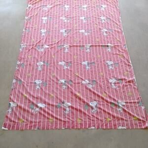 Snoopy Sheet Traveling Peanuts Red White Stripe Twin